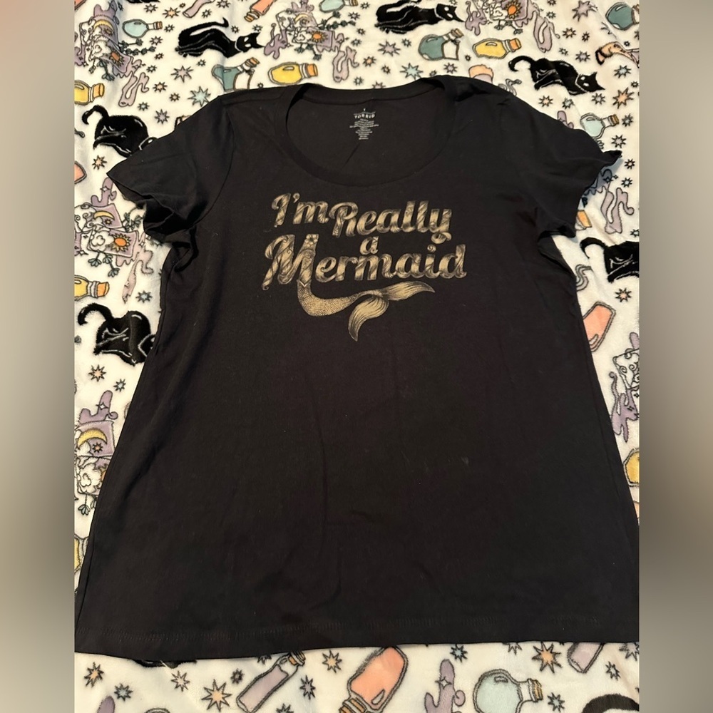 Torrid Black Crewneck Graphic Tee